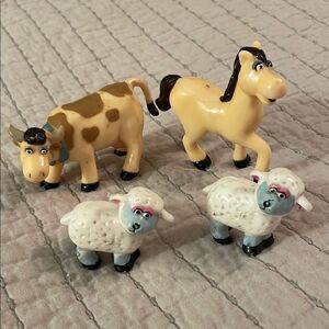 Vintage VTG Sesame Street 4 piece Animal Action Figures Playset from Farm set.